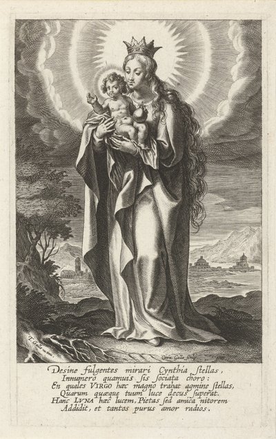 Marie couronnée avec l