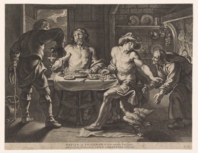 Jupiter et Mercure dans la maison de Philémon et Baucis - Cornelis Galle (I)