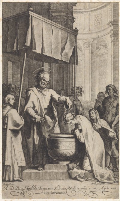 Pierre baptise Sainte Prisca de Rome - Cornelis Galle (I)