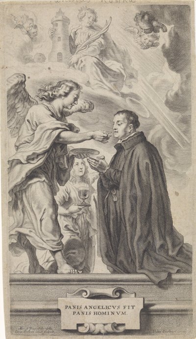 Communion de Saint Stanislas Kostka (?) avec un ange - Cornelis Galle (II)