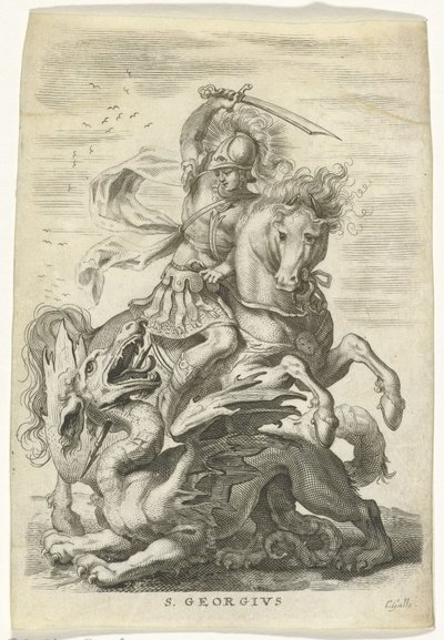 Saint Georges combat le dragon - Cornelis Galle (II)