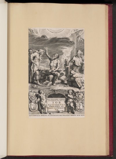 Page de titre pour Balthasar Cordier, Iob Elvcidatvs - Cornelis Galle II after Abraham van Diepenbeeck