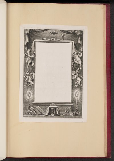 Illustration de Bordure avec des Putti Tenant les Attributs de la Passion - Cornelis Galle I