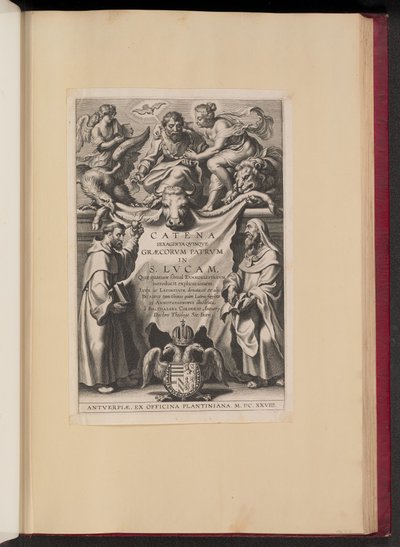 Page de titre pour Balthasar Cordier, Catena Sexaginta Qvinqve Graecorvm Patrvm in S. Lvcam... - Cornelis Galle I after Sir Peter Paul Rubens