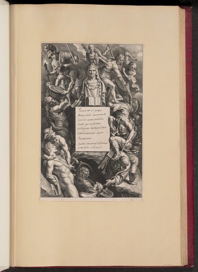 Page de titre pour Hubert Goltzius, Romanae et Graecae Antiqvitatis Monvmenta (Opera Omnia, I) - Cornelis Galle I after Sir Peter Paul Rubens