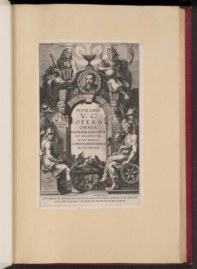 Page de titre pour Justus Lipsius, Opera Omnia, I - Cornelis Galle I after Sir Peter Paul Rubens