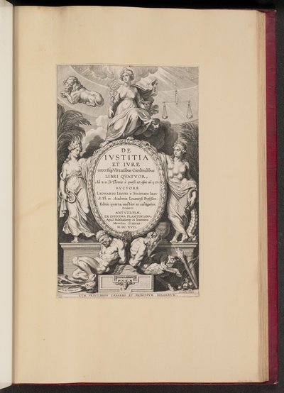Page de titre pour Leonard Lessius, De Ivstitia et Ivre... - Cornelis Galle I after Sir Peter Paul Rubens