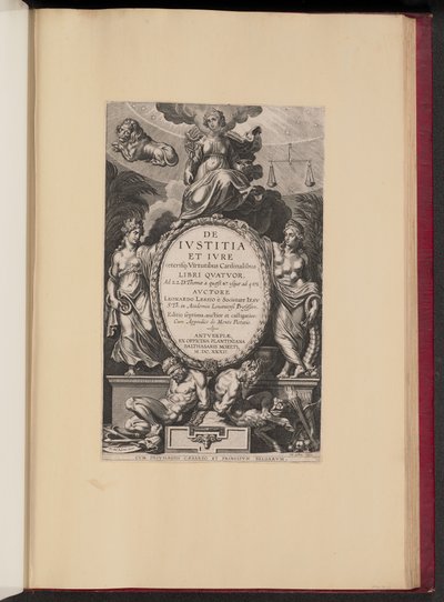 Page de titre pour Leonard Lessius, De Ivstitia et Ivre - Cornelis Galle I after Sir Peter Paul Rubens