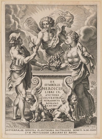 Page de Titre pour Silvester Pietrasanta, De Symbolis Heroicis - Cornelis Galle I after Sir Peter Paul Rubens