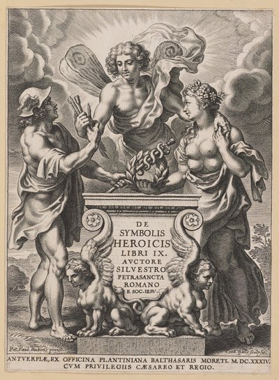 Page de Titre pour Silvester Pietrasanta, De Symbolis Heroicis - Cornelis Galle I after Sir Peter Paul Rubens