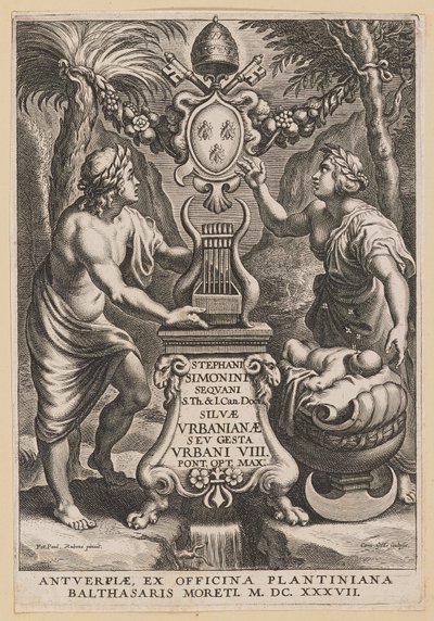 Page de titre pour Stephanus Simonini, Silvae Urbaninae - Cornelis Galle I after Sir Peter Paul Rubens