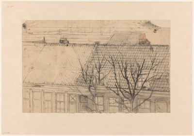 Vue sur les toits de la Vondelkade (Overtoom), vers la rue Constantijn Huygens, avec vue sur le Pesthuis - Cornelis Gerardus 
