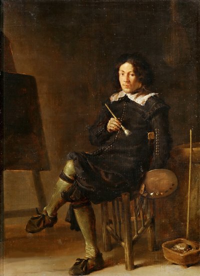 Autoportrait avec chevalet - Cornelis Hermansz. Saftleven