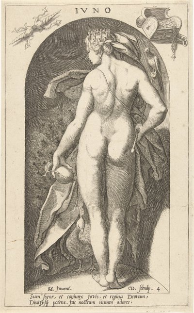 Junon avec un paon - Cornelis Jacobsz. Drebbel