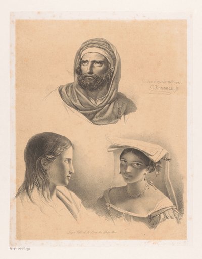 Trois portraits - Cornelis Kruseman