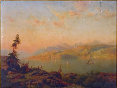 Voyageurs se reposant près de la rivière - Cornelis Lieste