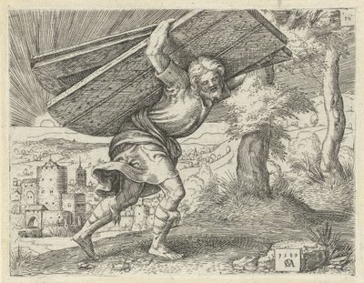 Samson porte les portes de Gaza (Histoire de Samson) - Cornelis Massijs