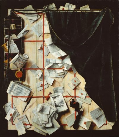 Planche avec lettres épinglées - Cornelis Norbertus Gysbrechts