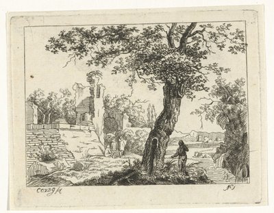 Paysage avec ruine - Cornelis Ouboter van der Griendt