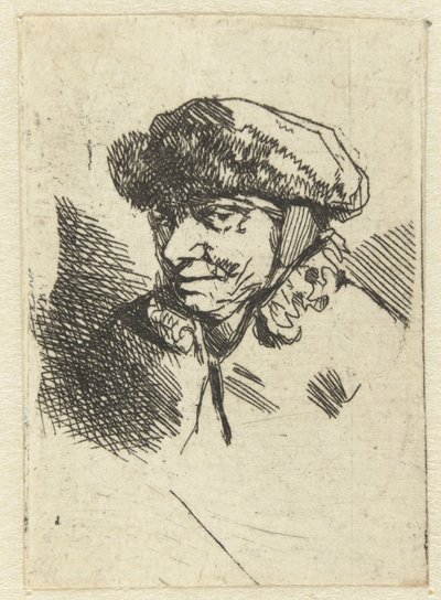 Vieille femme avec un bonnet de fourrure - Cornelis Pietersz. Bega
