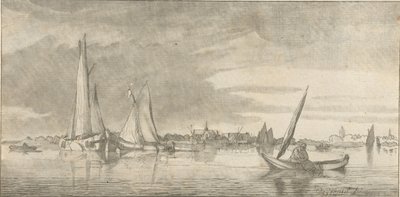 Vue de rivière - Cornelis Ploos van Amstel (signed by artist)
