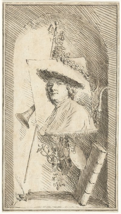Autoportrait de Cornelis Ploos van Amstel - Cornelis Ploos van Amstel (signed by artist)