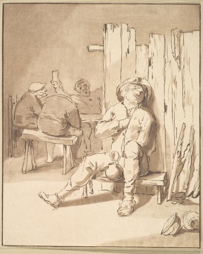 Fermier ivre dans une auberge, 1775 - Cornelis Ploos van Amstel