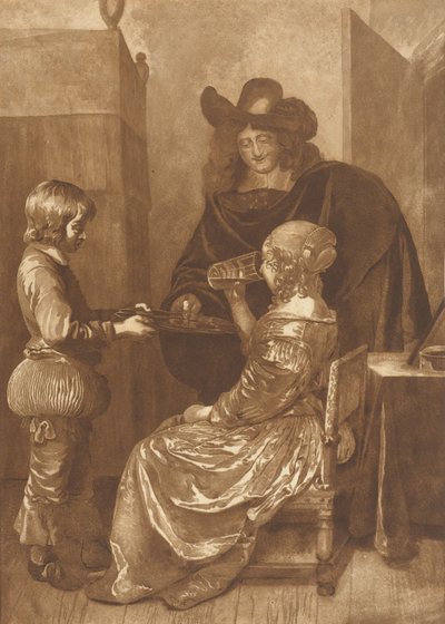 Homme et dame avec page - Cornelis Ploos van Amstel