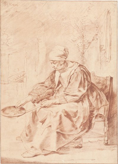Femme faisant des crêpes - Cornelis Ploos van Amstel