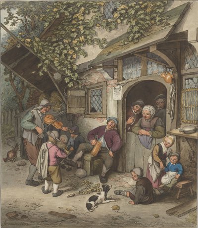 Violoniste devant une auberge - Cornelis Ploos van Amstel