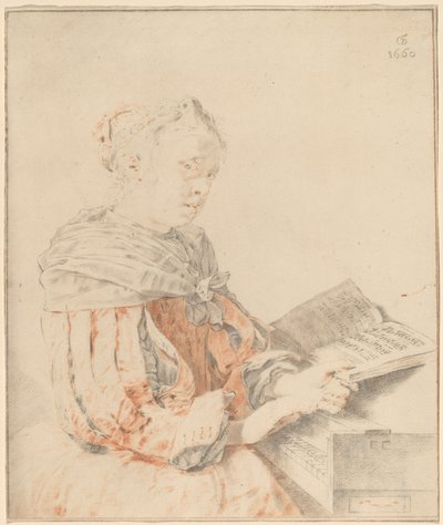 Jeune fille au clavier - Cornelis Ploos van Amstel