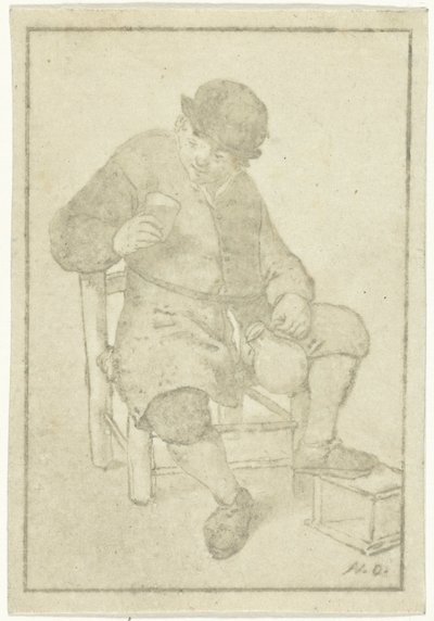 Paysanne assise avec une cruche - Cornelis Ploos van Amstel