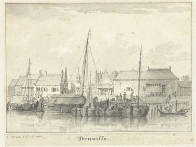 Vue du petit port de Bruinisse - Cornelis Pronk