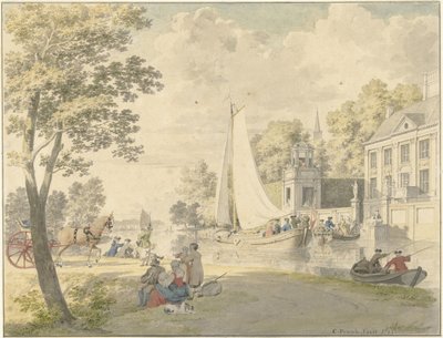 Scène de campagne estivale avec bateaux de plaisance - Cornelis Pronk