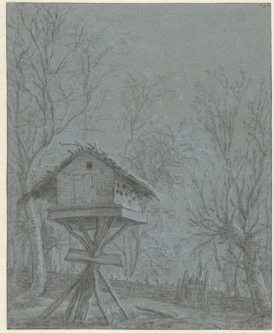 Pigeonnier entre les arbres - Cornelis Saftleven (possibly)