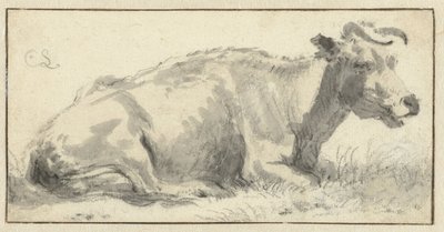 Vache couchée, vers la droite - Cornelis Saftleven