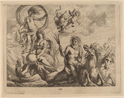 Neptune avec deux chevaux sur la mer - Cornelis Schut I