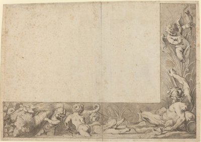 Dieu de la rivière avec putti - Cornelis Schut I