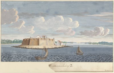 Fort Hammenhiel à Ceylan, vu de la mer - Cornelis Steiger