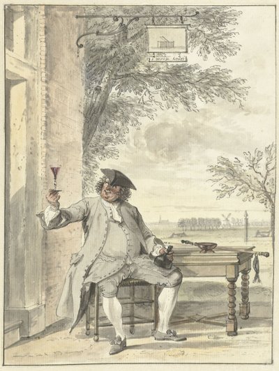 Promeneur se reposant devant l