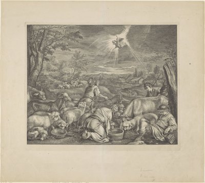 Abraham part pour Sichem / Annonce aux bergers - Cornelis Visscher (II)