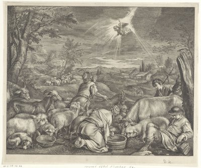 Abraham part pour Sichem / Annonce aux bergers - Cornelis Visscher (II)