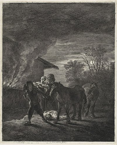 Une scène au clair de lune - Cornelis Visscher