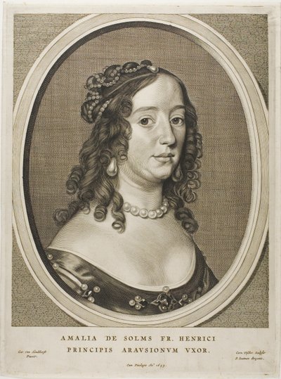 Amalia van Solms, épouse de Frederick Henry, extrait de Nine Portraits - Cornelis Visscher