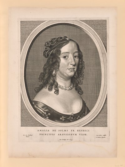 Amalia van Solms, épouse de Frederick Henry, extrait de Nine Portraits - Cornelis Visscher