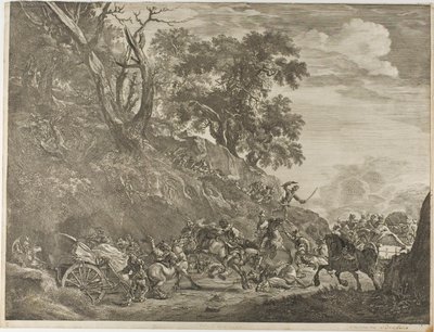 Attaque sur un Convoi - Cornelis Visscher