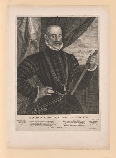 Francisco Valdes, commandant espagnol, extrait de Quatuor Personae - Cornelis Visscher