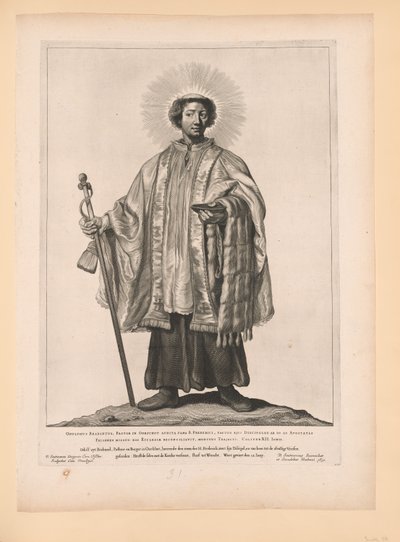 Saint Odulf, extrait de Saints des Pays-Bas du Nord et du Sud - Cornelis Visscher