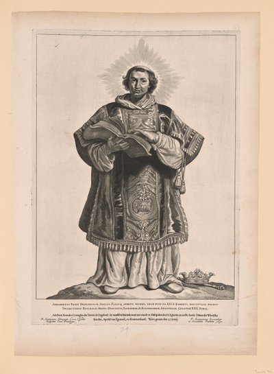 Saint Werenfridus, extrait de Saints des Pays-Bas du Nord et du Sud - Cornelis Visscher