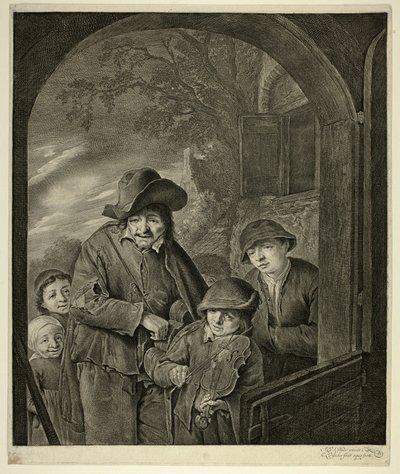 Le joueur de vielle à roue - Cornelis Visscher